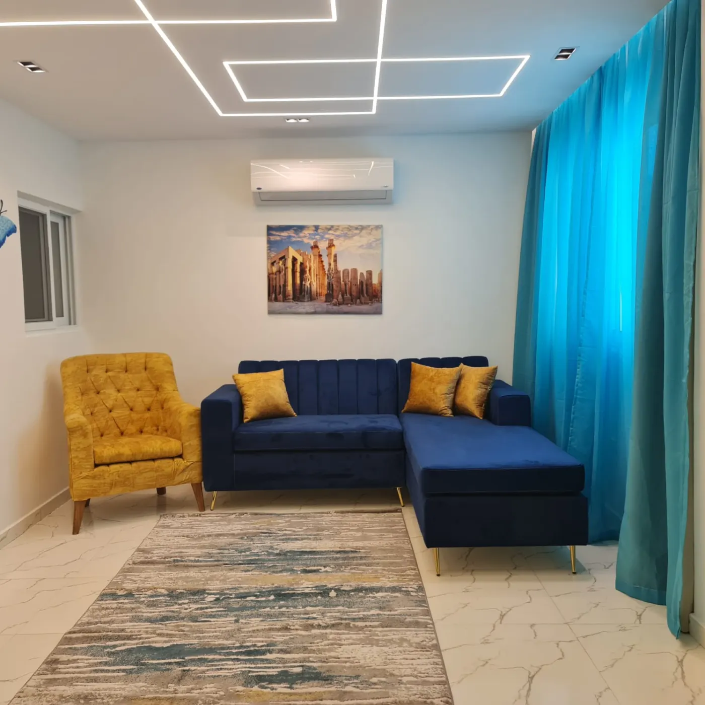 Salon de l'appartement de La Semaine Habibi à Hurghada